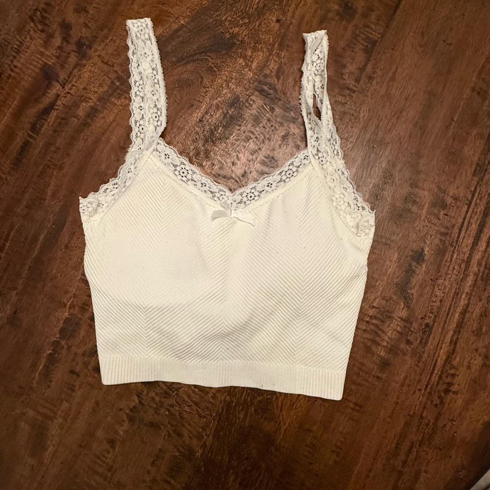 Altar'd State White Lace Detail Top